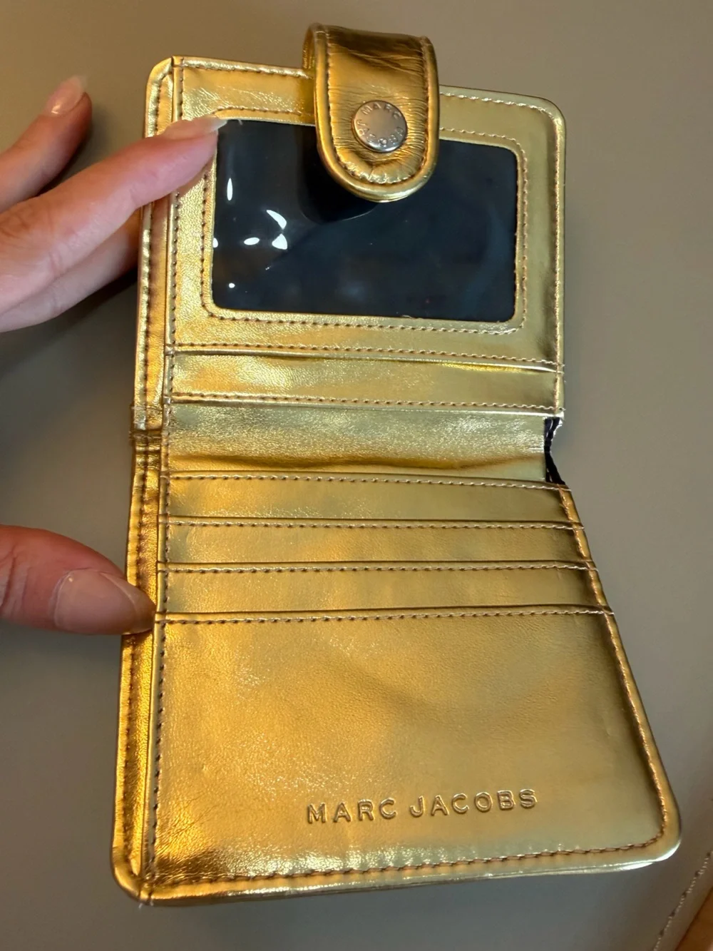 Marc Jacobs Metallic Quilted Women’s Wallet - Gold